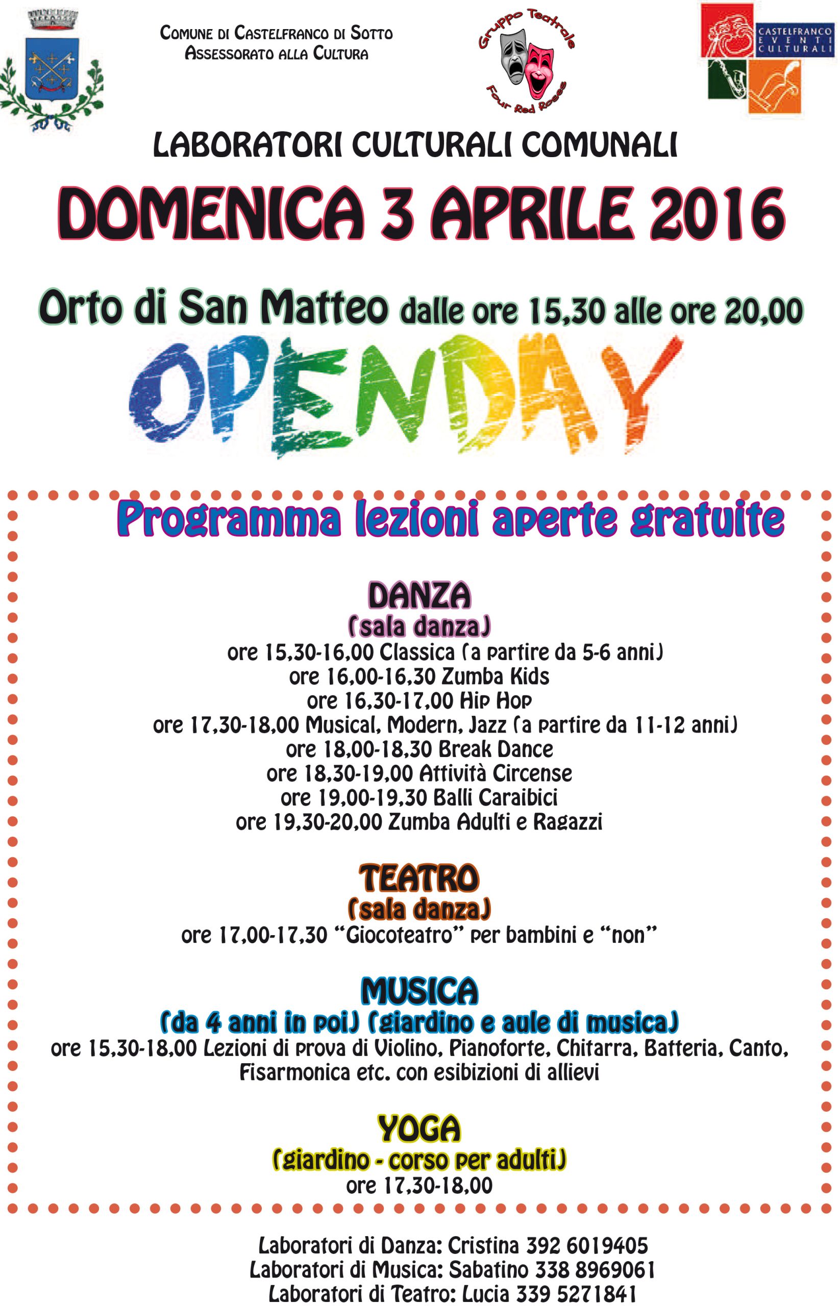 OPENDAY 3 aprile 2016